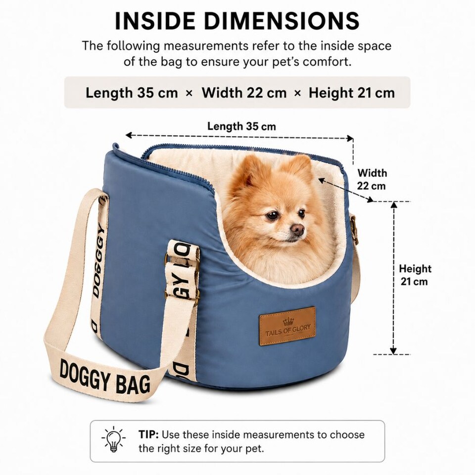 image 1 of Tails of Glory Cocoon Bag Blue Small