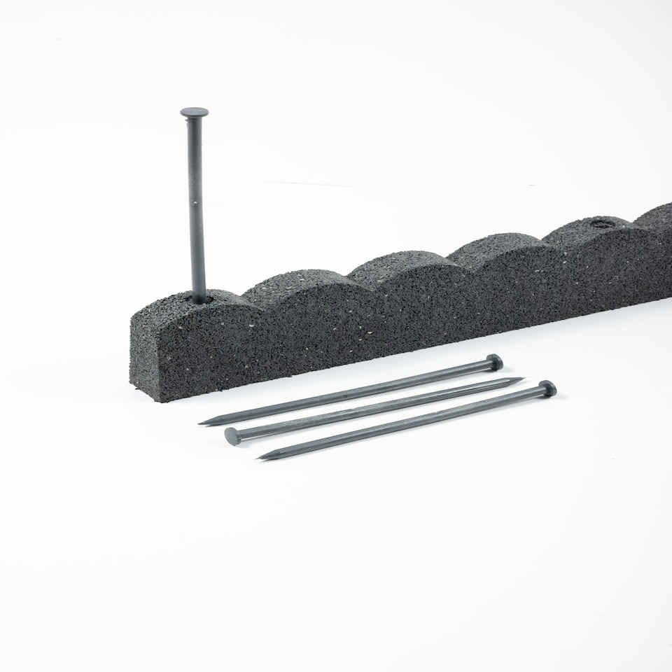 image 1 of Recycled Rubber Scallop Garden Edging Border - Eco Friendly - Grey