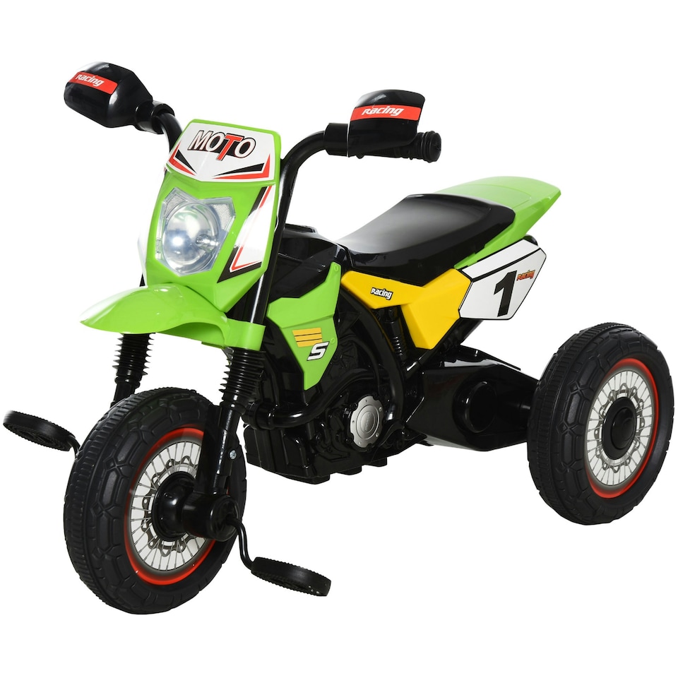 image 1 of HOMCOM Toddler Pedal Tricycle Ride-On Learning Music Lights 18-36 Months Green