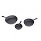 image 4 of Oypla Set of 3 Cast Iron Non Stick Skillet Frying Cooking Pans