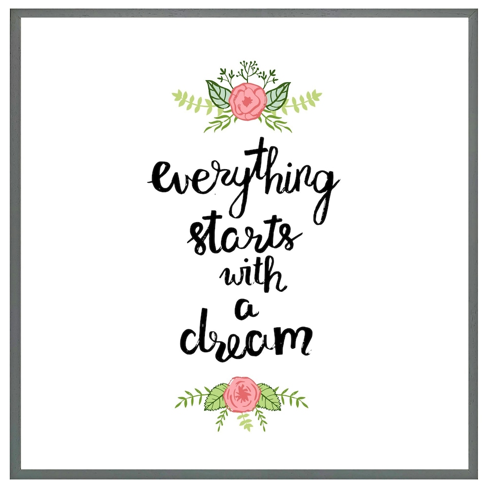 image 1 of Everything starts with a dream (Picutre Frame) Black | S