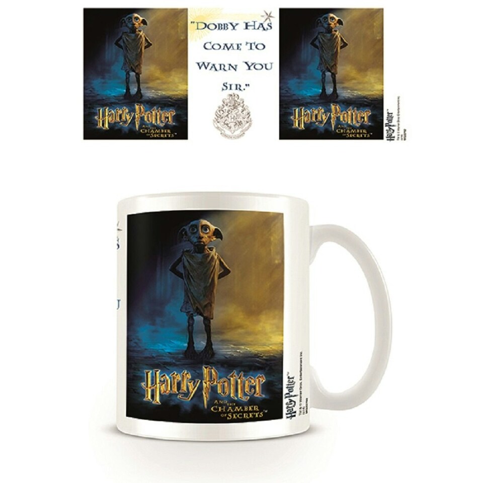 image 1 of Harry Potter Warning Dobby Mug - White/Blue/Yellow - One Size