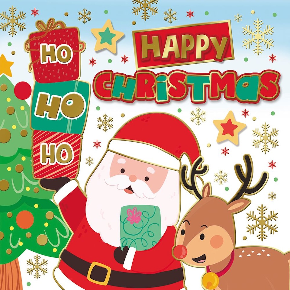 image 1 of Pack of 10 Santa & Reindeer Christmas Boxed Cards