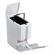 image 3 of Living and Home Slim Plastic Trash Can with Toilet Brush Set White