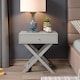 image 2 of Options 1 Drawer X-Frame Bedside Table - Painted Finish, Polished Metal Handle | Grey | Grey | One Size | 1