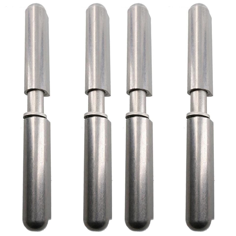 image 1 of 4pk Lift Off Stainless Steel Bullet Hinge Weld On 20x180mm Heavy Duty Door