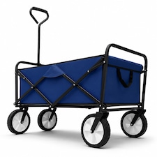 Blue Heavy Duty Foldable Garden Festival Trolley Cart Wagon Truck