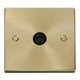 image 1 of SE HOME Satin / Brushed Brass 1 Gang Single Coaxial TV Socket Black | Satin Brass