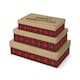 image 1 of Merry Christmas Tartan Kraft Rectangular Gift Box - Pack of 3