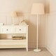 image 3 of ValueLights Charlie White Stem Table Lamp Beige Taper Shade Cream