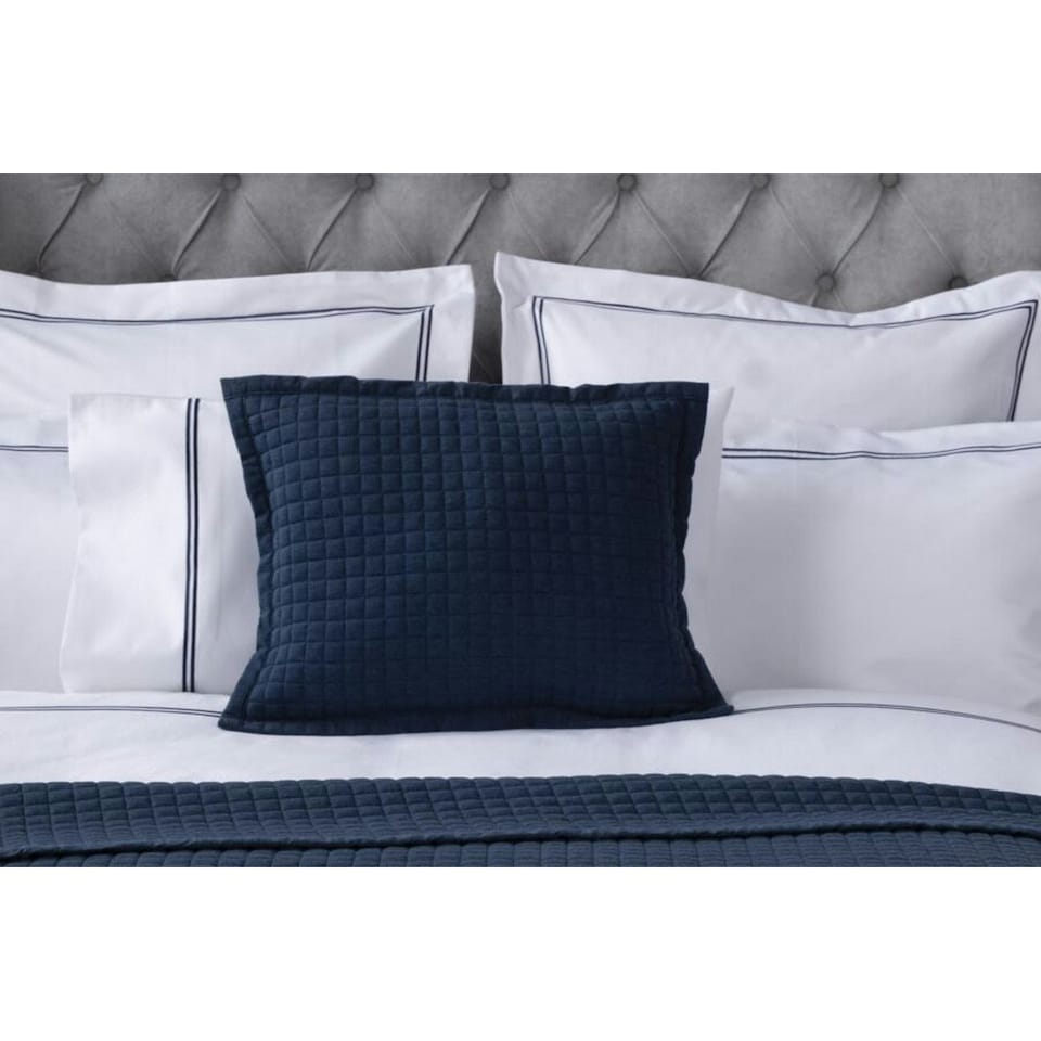 Belledorm Crompton Quilted Filled Cushion - Navy - 50cm x 40cm