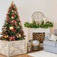 image 4 of COSTWAY Christmas Tree Collar Box Wooden Tree Box Stand Brown | One Size
