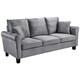image 4 of Plush Velvet Sofa Suite With Armchair, 2-Seater Sofa And 3-Seater Sofa In Grey