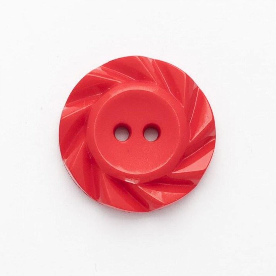 Minerva Red Round Plastic Buttons for Dressmaking - 15mm - per value pack of 100