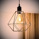 image 3 of ValueLights Modern Geometric Grey Metal Cage Ceiling Pendant Light Shade