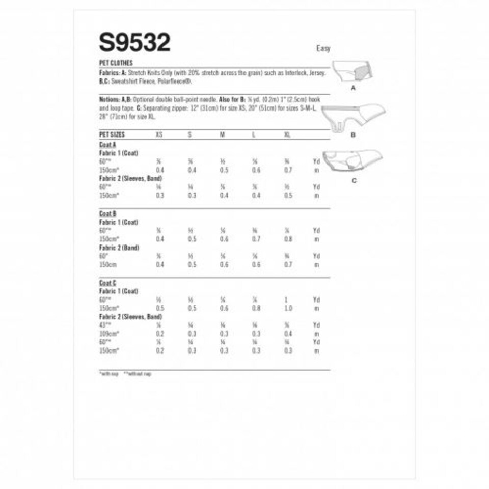 image 1 of Simplicity 9532 Paper Sewing Pattern – Sizes Petss A (XS–S–M–L–XL), Easy