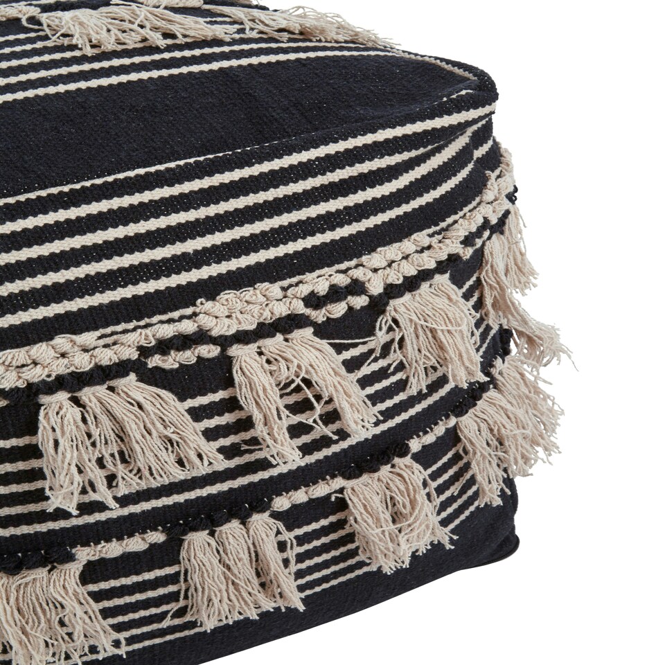 image 1 of Interiors by Premier Cefena Black Pouffe Black