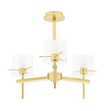 BHS Jean 3 Light Bathroom Ceiling Light, Satin Brass | Gold | Satin Brass | 1