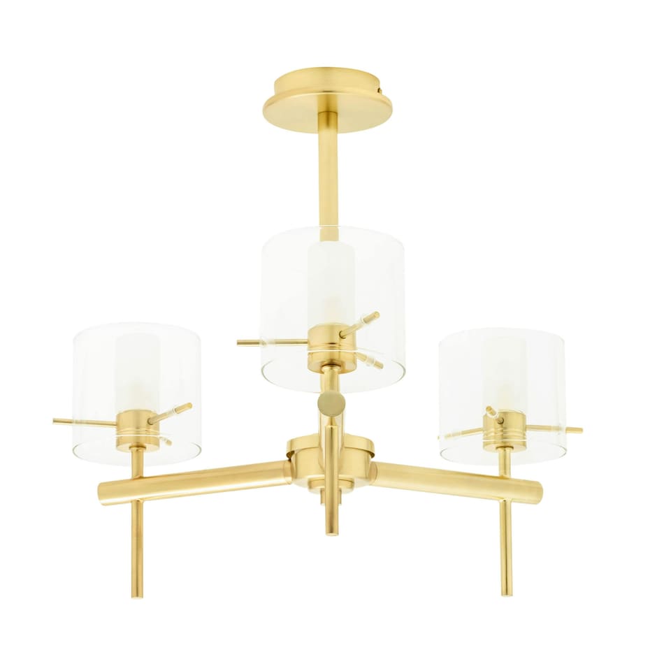 image 1 of BHS Jean 3 Light Bathroom Ceiling Light, Satin Brass | Gold | Satin Brass | 1