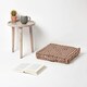image 2 of Homescapes Cotton Brown and Beige Thin Stripe Floor Cushion - 50 x 50 cm | Cream | Beige | 50 x 50 cm