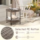 image 8 of COSTWAY 2-tier Rattan Cat Nest Wicker Kitten House Raised Kitty Bed-Grey