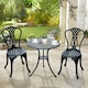 image 2 of Outsunny Garden Bistro Set Outdoor Table Chairs Aluminium Patio Lawn