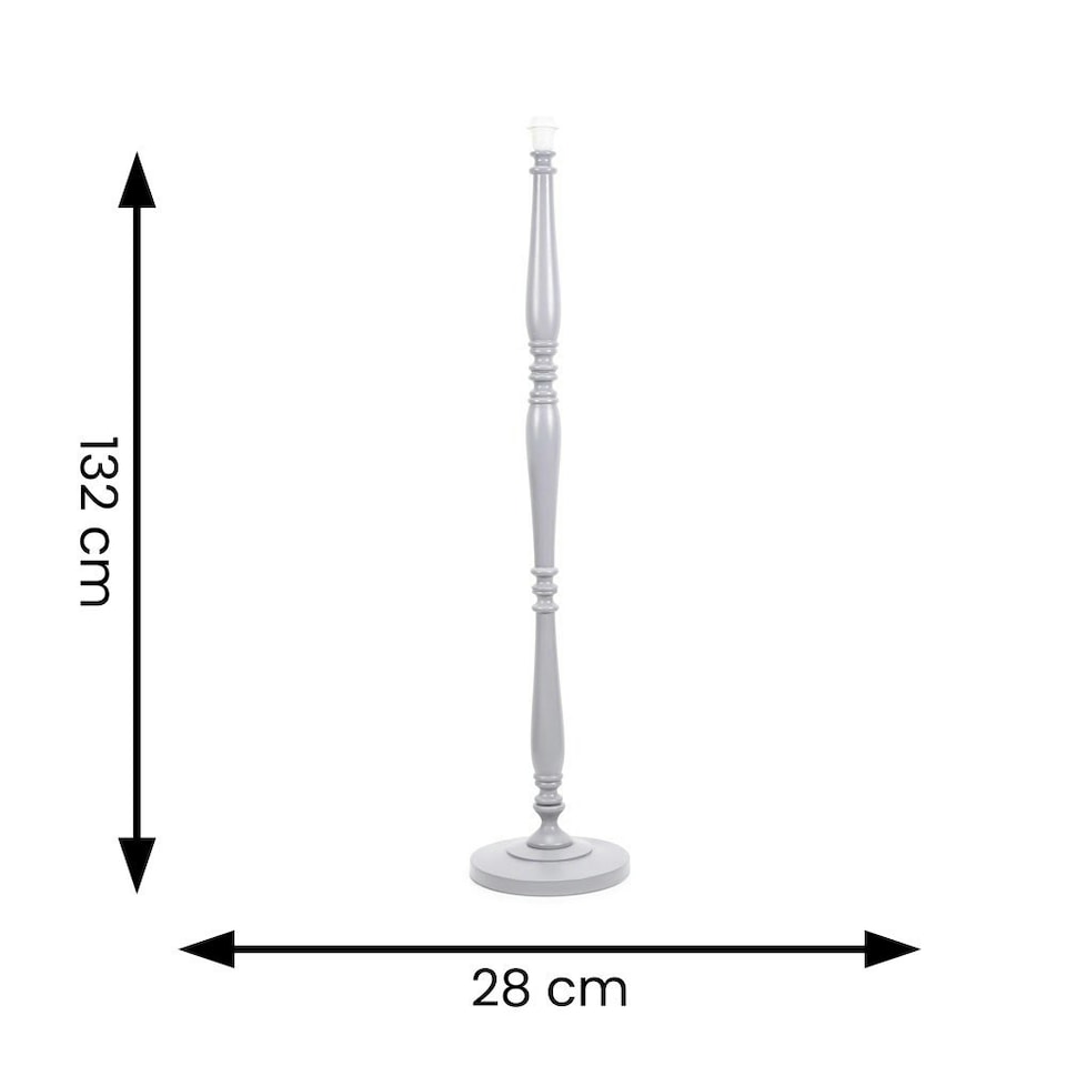image 1 of ValueLights Victoria Grey Wood Traditional Stem Floor Lamp Base