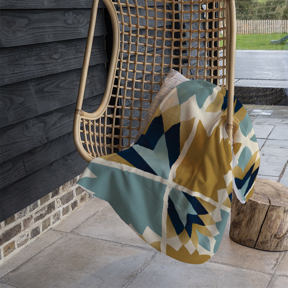 image 1 of Cleopatra Fan Ethnic Pattern Blanket | Multi