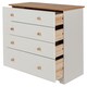 image 6 of Colorado 4 Drawer Chest - White Painted Wood Bedroom Storage Cabinet with Oak Effect Top | White | White | 1