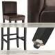 image 5 of Bar Stools with a padded backrest and faux leather cover | Brown | brown | 41 x 40 x 107 cm | 2