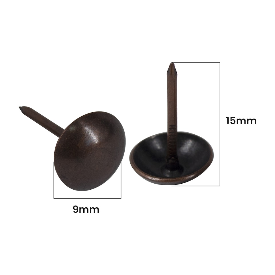 image 1 of 15mm x 9mm Upholstery Nail Tacks Studs Furniture Tacks Push Pins - 10pcs