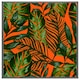 image 1 of Green tropical leaves on orange (Picutre Frame) Grey | XL