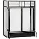 image 2 of HOMCOM 3-Panel Folding Fireplace Screen with Door, Freestanding Spark Guard, Metal Mesh Fireguard, Black