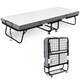 image 6 of HOMCOM Folding Bed with 10cm Mattress, Portable Foldable Guest Bed with Wheels