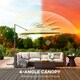 image 6 of Outsunny 3(m) Solar LED Cantilever Parasol Adjustable Garden Umbrella Dark Grey