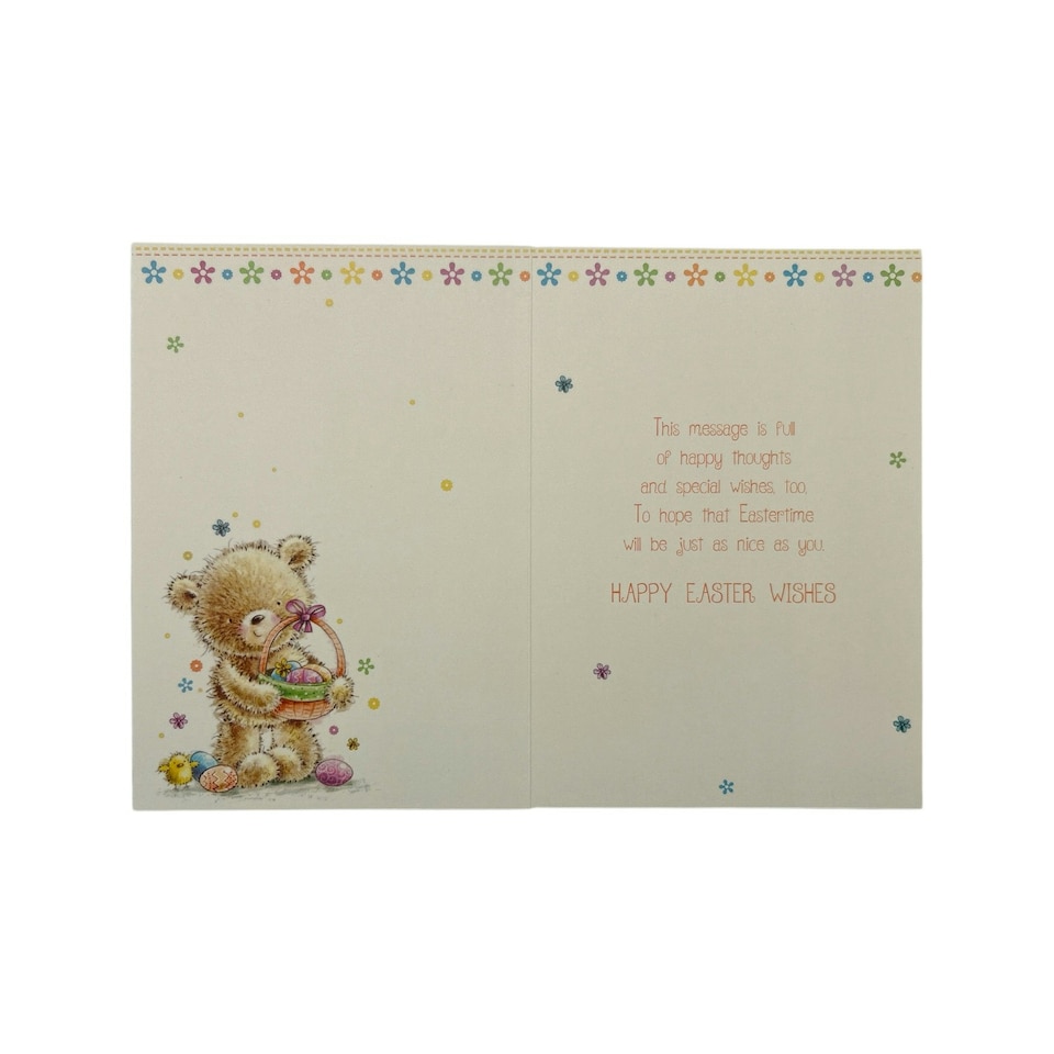 image 1 of For A Special Niece Cute Teddy & Eggs Design Easter Card