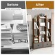 image 5 of COSTWAY Open Back Bookshelf Wood Bookcase Display Shelf Storage Rack Coffee