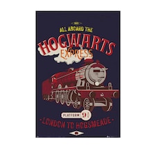 Harry Potter Magical Motors Hogwarts Express Poster - Dark Navy/Red - One Size