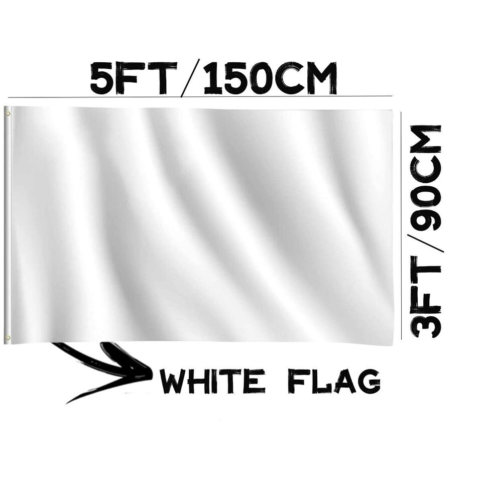 image 1 of Plain White Flag 5ft x 3ft