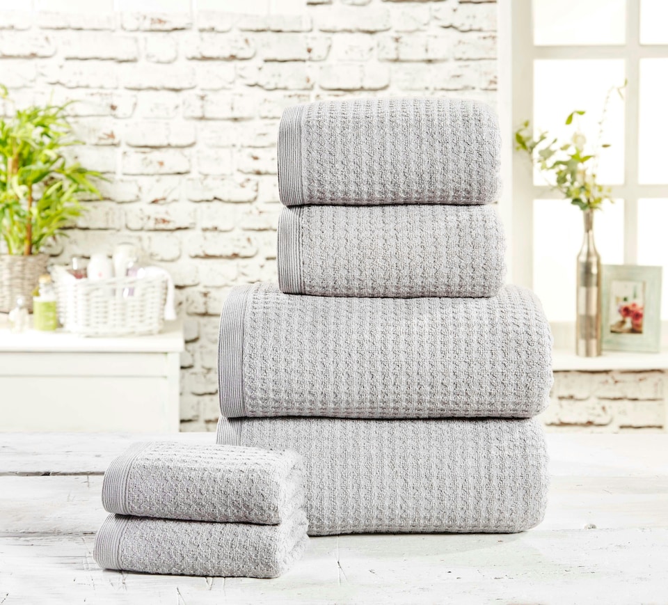 image 1 of Waffle Pure Cotton Face Towels Super Soft and Absorbant | Blue | Navy | Face cloth | 1