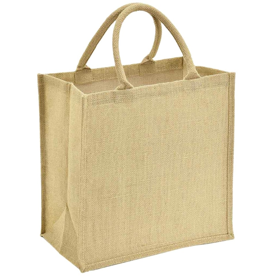 Brand Lab Laminate Jute Tote Bag - Natural - One Size Cream
