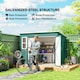 image 3 of Outsunny 8.5 x 6ft Galvanised Steel Garden Shed with Foundation Kit, Green 