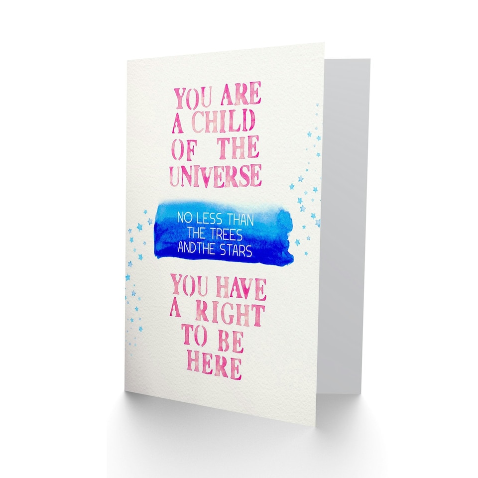 image 1 of Desiderata Quote Snippet Child Universe Quote Card