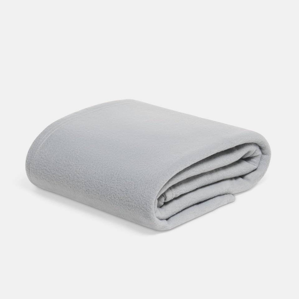 image 1 of OHS Soft Plush Polar Fleece Plain Throw | Grey | Mid Grey - 200CMx240CM