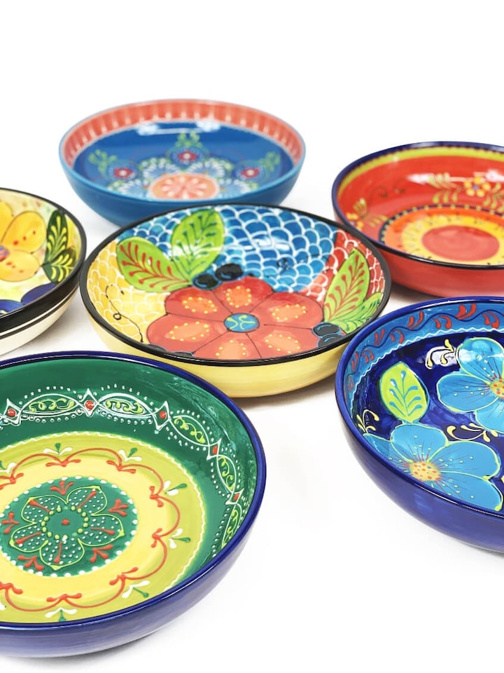 image 1 of Verano Spanish Ceramics Classic Spanish Food Bowl - 26cm Fish Scales | Multi | 1