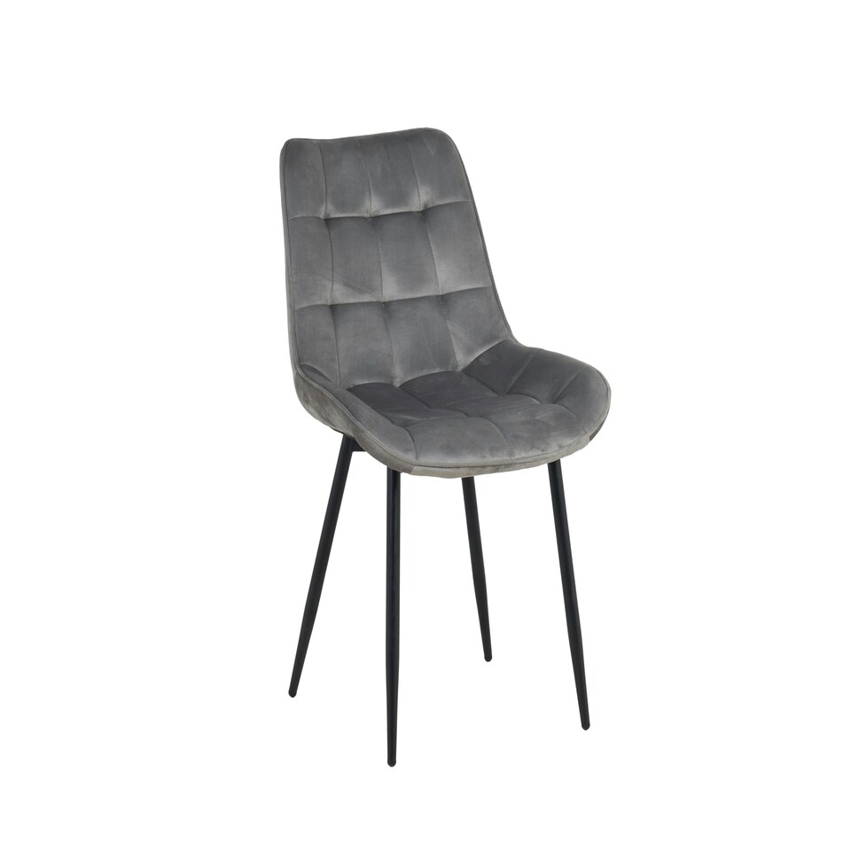 image 1 of Erica Plush Velvet Comfort Dining Chairs - Set of 4 Grey