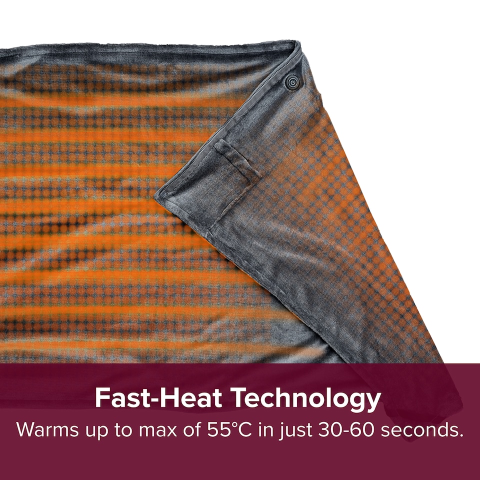 image 1 of Sash & Bloom 2-in-1 Heated Shawl & Blanket with Rechargeable Battery Pack Charcoal