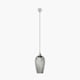 image 2 of Grey Glass Pendant Ceiling Light with Antique Silver Metal Chain Pendant | Grey | Grey | 1