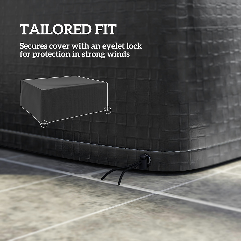image 1 of Outsunny 235x190x90cm Large Patio Set Outdoor Garden Furniture Cover Black