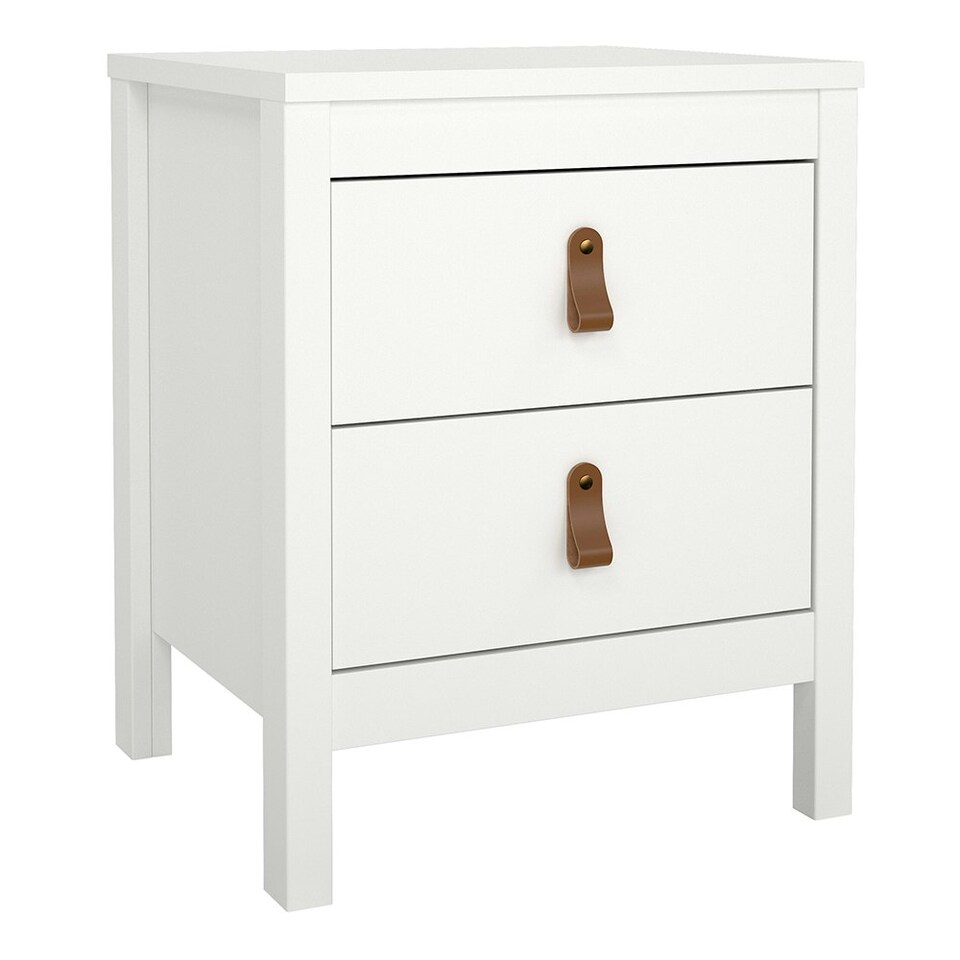 image 1 of Barcelona 3 Piece Bundle, Bedside, Chest and 2 Door Wardrobe in White